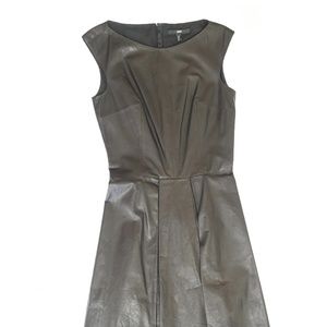 BOSS by Hugo Boss black leather sleeveless dress